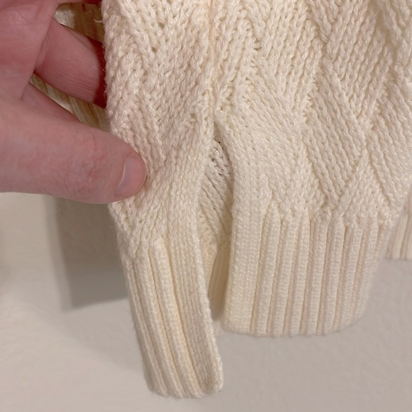 Charter Club Women Sweater Large White Cotton Longline Coastal Grandma Preppy - Picture 8 of 13